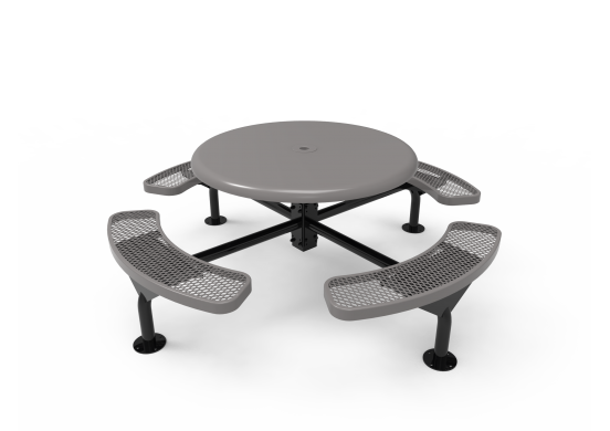 Solid Top Round Nexus Pedestal Table with Diamond Pattern